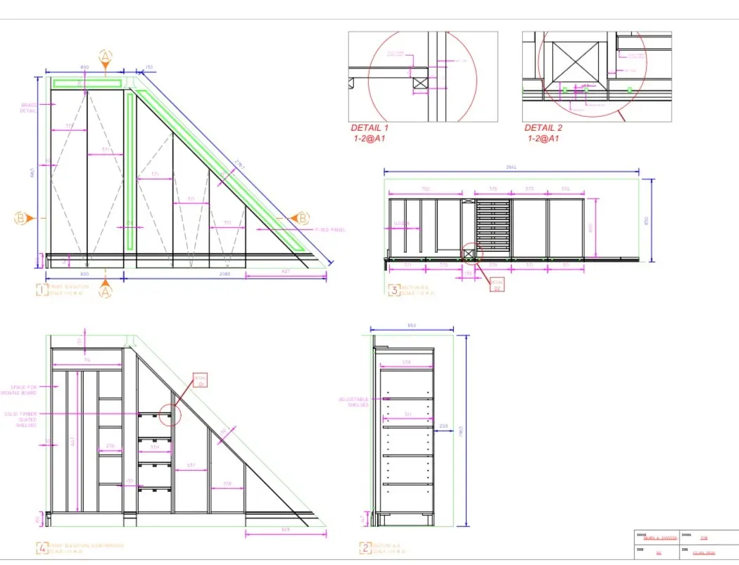 2D Technical CAD — Alcove Unit
